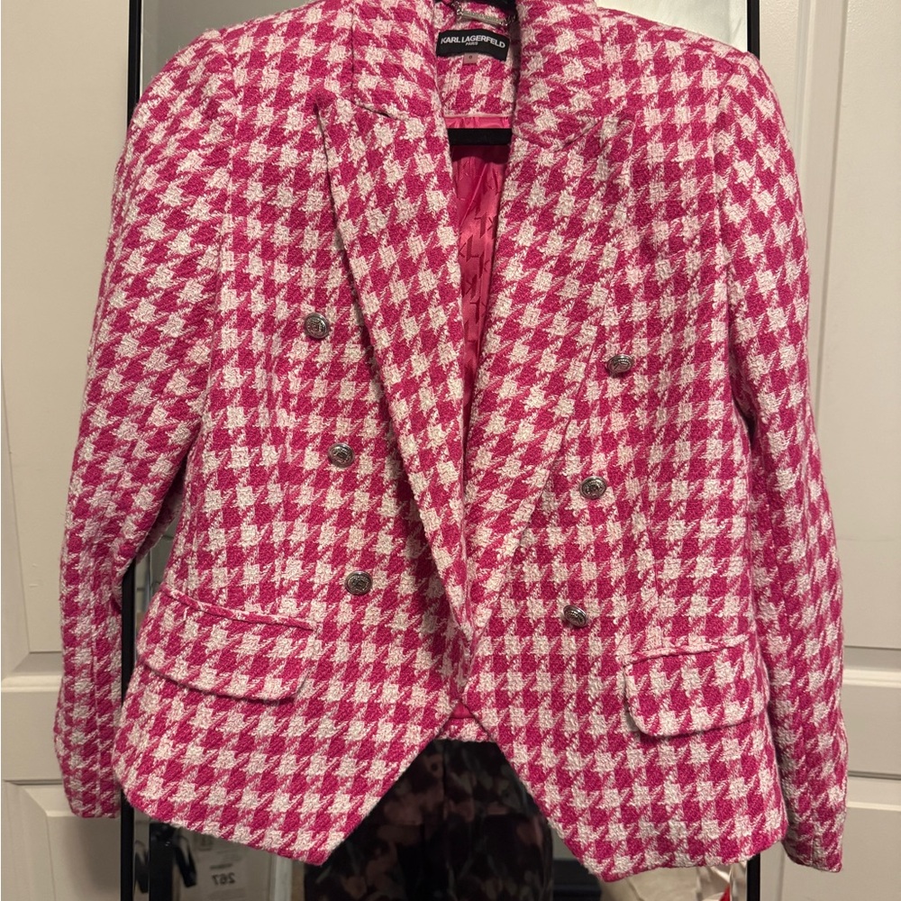 Karl Lagerfeld Pink and White Blazer -Worn once